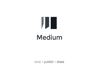 Medium (logo idea) article blog content contribute idea logo medium mockup pen write