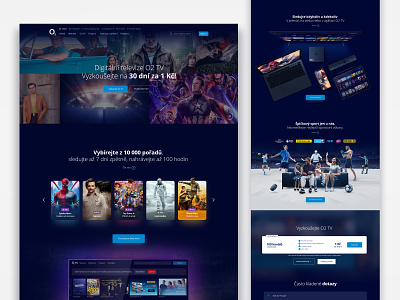 O2 TV Landing Page entertainment movies movies app service design ux design uxui webdesign