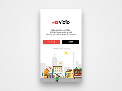 Vidio Landing page android application design illustration interface landing page mobile ui ux vector