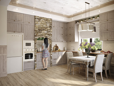 Ognivo project: kitchen 3d 3d max coronarender kitchen render visualization