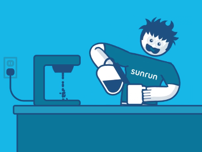 Sunrun - Coffee 2d animation after effects animation short character animation illustrator motion graphics vector animation vector illustration