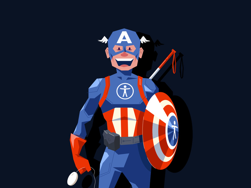 Captain Accessibility hero action comic marvel super hero superhero captain america accessibility