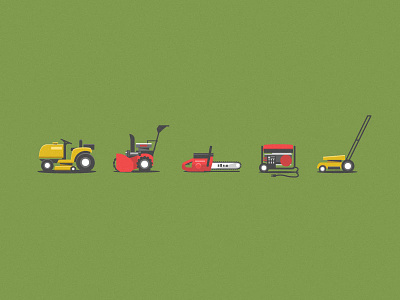 Tool Icons chainsaw flat generator icon illustration mower riding mower tools yard yard work