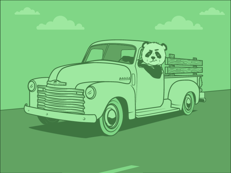 GIF Panda Chevy chevy gif illustration panda pickup truck