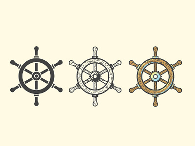 Take the helm helm icon illustration nautical wood grain