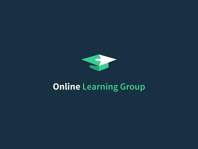 Online Learning book cursor grad cap gradcap graduation illustration learning logo mark mortarboard wordmark