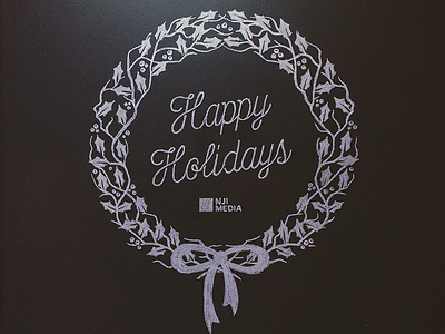 Happy Holidays Chalkboard Illustration chalk chalkboard christmas happy holidays holiday holidays illustration nji media njimedia type typography