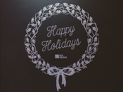 Happy Holidays Chalkboard Illustration