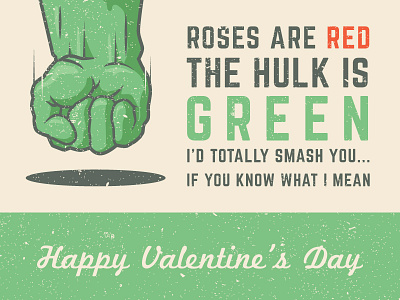 Hulk Smash card hulk illustration valentine valentines day