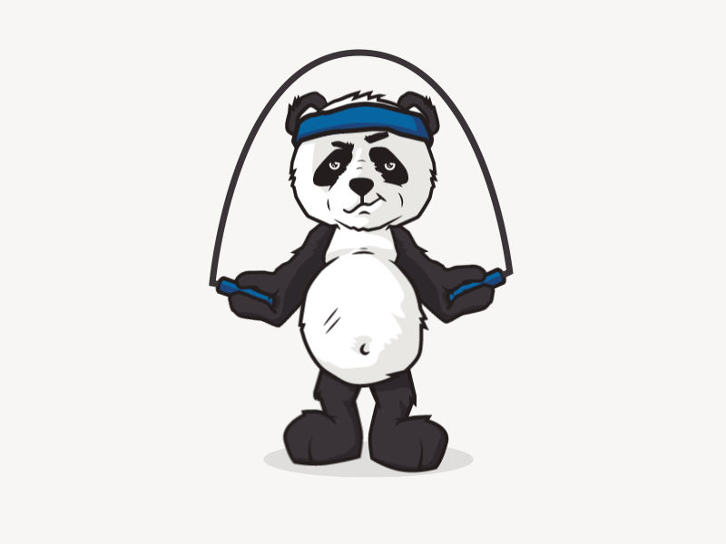 working for the weekend animation belly exercise gif headband jump rope panda