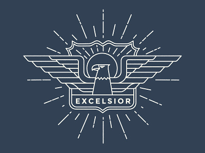 EXCELSIOR eagle excelsior line new york ny sun burst sunburst vector