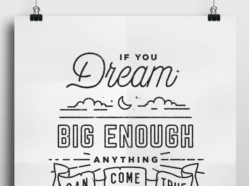 Get Back To Work clouds dream line nji media njimedia poster type typography vector