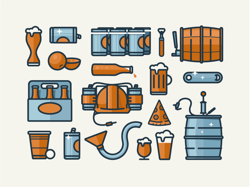 Beer Icons by Drew Ellis for NJI Media on Dribbble