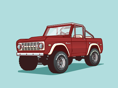 Sunday Dreamin' 4x4 bronco car dream four wheeling illustration retro truck