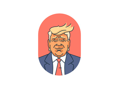 Trump businessman illustration line prof pic trump