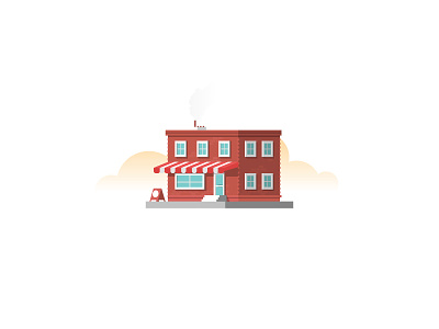 Corner Shop awning brick building business icon illustration shop small business store