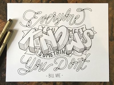 Bill Nye Quote 3d bill nye illustration micron perspective quote typography