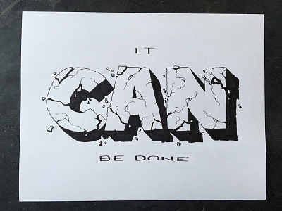 it CAN be done explosion hand type illustration ink inspiration micron rock stone type typography