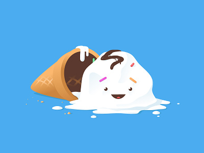 Here's the scoop cone dessert food ice cream illustration melt smile sprinkles yogurt