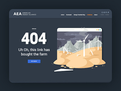 four - oh - four 404 energy error farm illustration ui web windmill