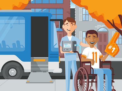 #1 Fan bus care caregiver city fan health medical sports wheelchair
