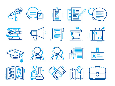 Icon Exploration education icon icons illustration line megaphone microphone research scholar staff
