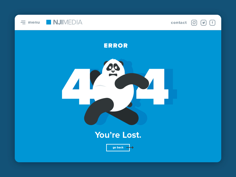 You're Lost 404 animation error gif lost motion panda sequence ui walk web
