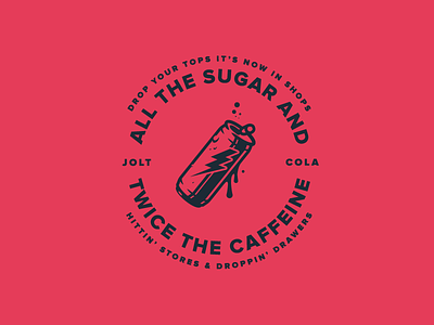 Jolt Cola badge bold caffeine cola jolt lightning soda sugar type