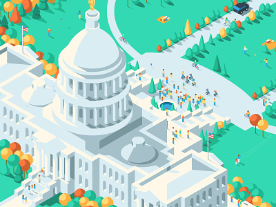 Capitol america architecture building capitol government illustration isometric usa