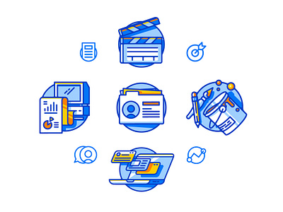 Icons clapboard computer creative folder icon icon set icons line paint can presentation print retro computer