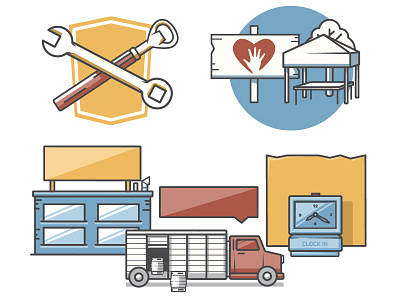 Infographic Illustrations Cont. beer illustration infographic playground truck wrench