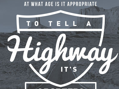 Highway hipster script typography