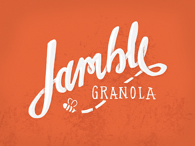 Granola Logo WIP bee granola media nji njimedia script type