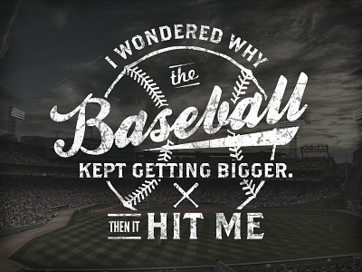 Baseball baseball hipster illustration joke pun script sports type typography