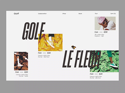 Golf Le Fleur after effect design fashion grid interaction interface minimal store typography ui