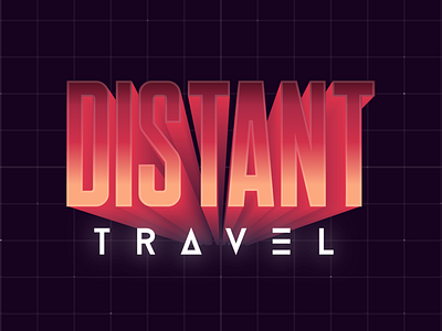 Distant Travel - Game logo exporation alien branding design distant fictional game idea retro space travel