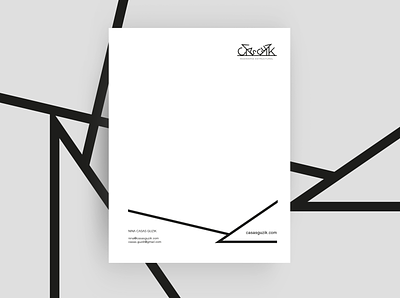Guzik brand branding card design graphic design letterhead lines minimal