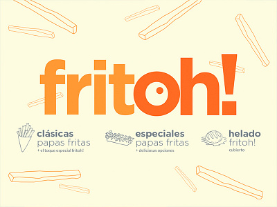 Fritoh! Logo classic frito logo logotype orange potatoes vintage yellow