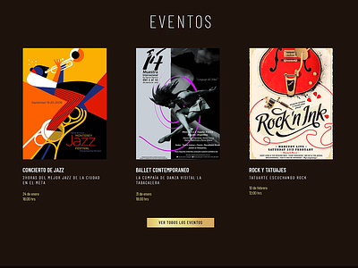 Eventos card clean design jazz mexico music ui ui ux uidesign ux web website