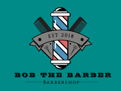 Daily logo challenge #13 adobe illustrator barber barbershop dailylogo. graphic design dailylogochallenge flat design graphic hair logo logodesign logodesignchallenge