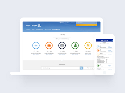 United Airlines Mileage Plus Account desktop