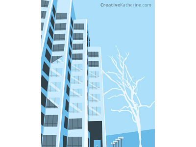 Winter In Northridge Dribbble abstract architecture digital illustration illustration illustrator monochrome vector vector art vector illustration