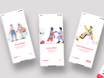 GoKind Onboarding app design flatdesign illustration ios onboarding ouch productivity walkthrough welcome screen