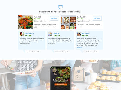 The inside scoop on catering catering delivery food product design reviews testimonials ui ux