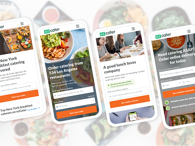 ezCater landings catering delivery food landing product design ui ux