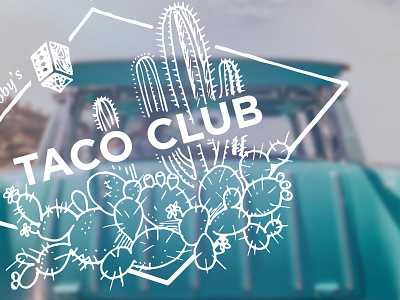 Taco Club, optional with detail cacti cactus design geometric illustration taco