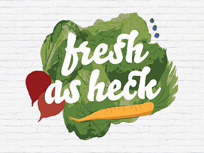 fresh as heck design illustration typography vegetables veggie