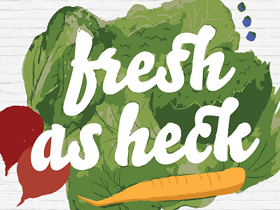 fresh as heck [detail] design illustration typography vegetables veggie