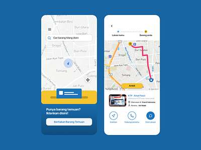 Mobile app - Goodbox app apple application blue design goodbox lost and found maps navigation bar searchbar ui ui design ux ux design