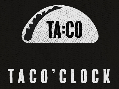 Taco Time clock illustration mexican taco